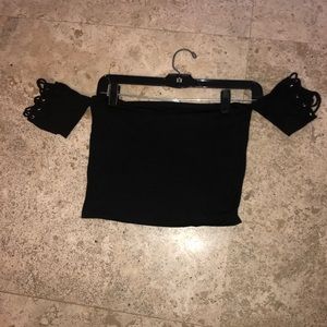 LF black crop top